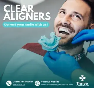 clear aligners patient at table - auburn al